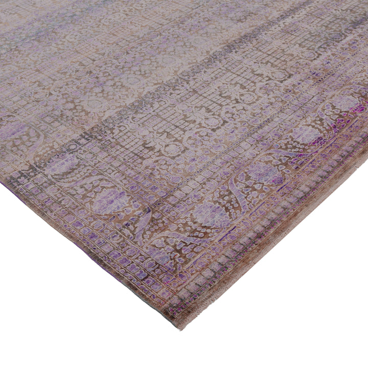 Purple Transitional Wool Silk Blend Rug - 11' x 15'