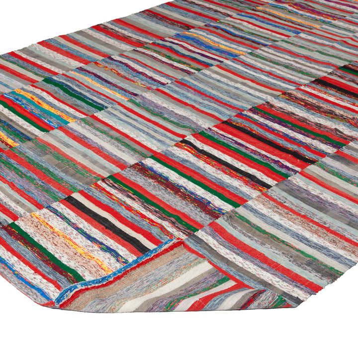 Multi Vintage Flatweave Wool Rug - 8" x 13'2" Default Title