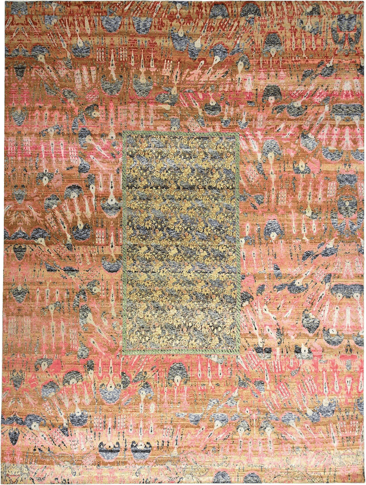 Orange Alchemy Transitional Silk Rug - 11'x15'