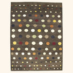 Brown Multicolored Contemporary Wool Rug - 8'10" x 11'8"