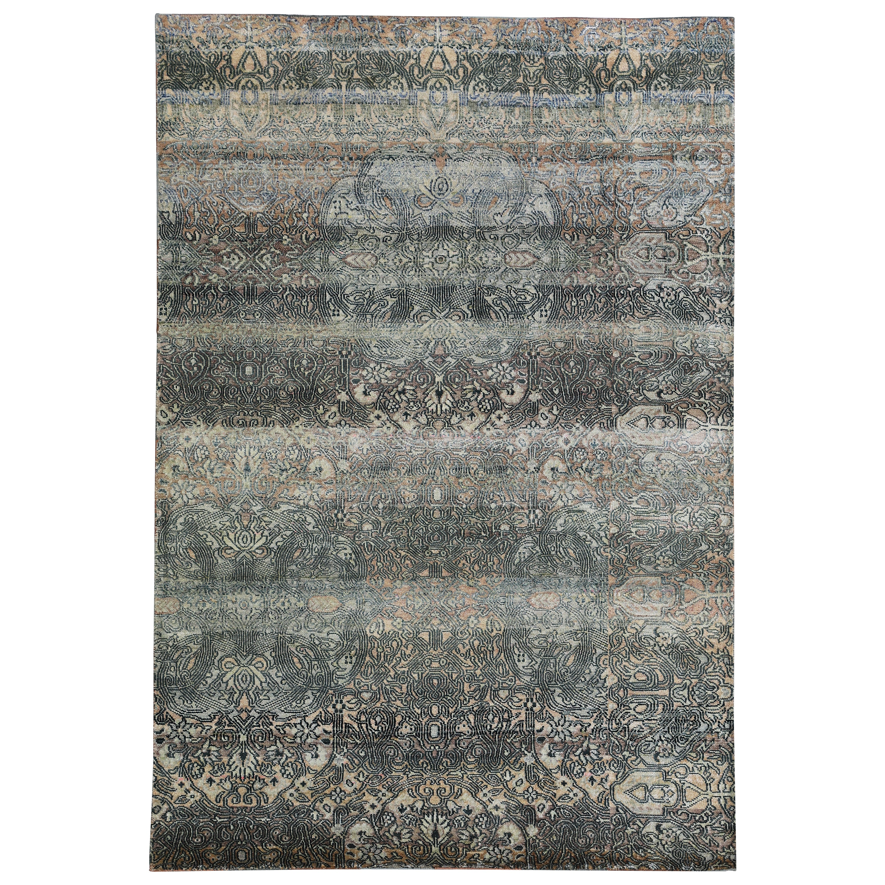 Multicolored Alchemy Traditional Silk Rug - 3'10" x 5'8"