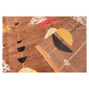 Brown Contemporary Wool Rug - 9'11" x 13'11"