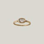 18K Yellow Gold Oval Champagne Diamond Ring