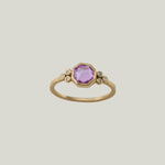 18K Yellow Gold Rosecut Octagon Pink Sapphire Ring