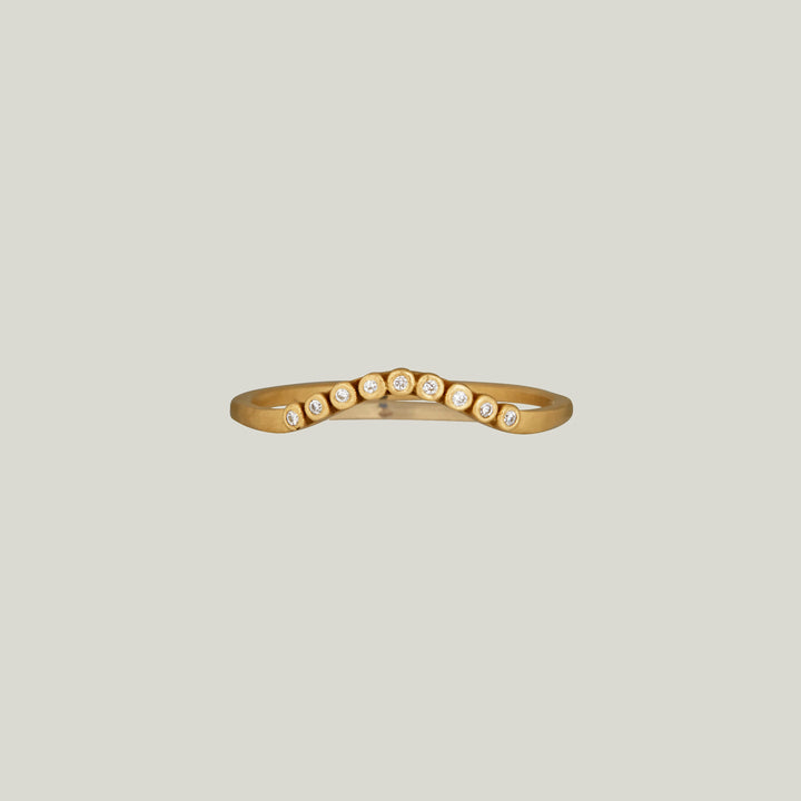 18K Yellow Gold Curved Diamond Band