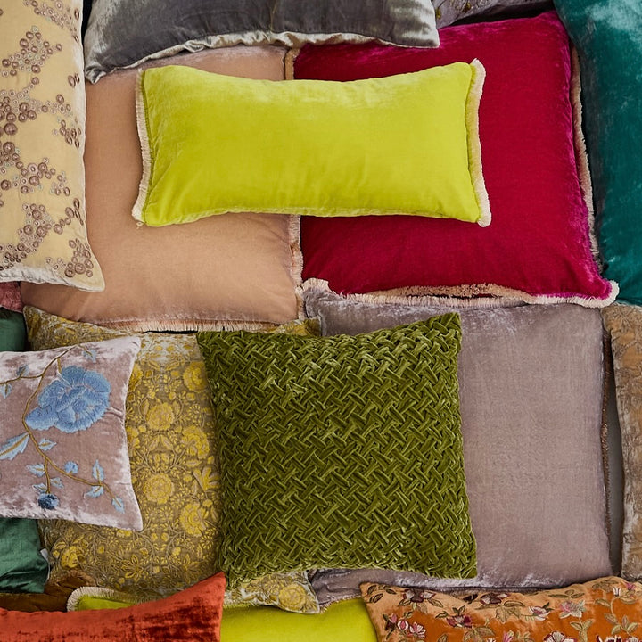 Silk Velvet Fringe Lumbar