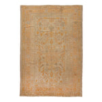 Beige Vintage Traditional Wool Oushak Rug - 8'2" x 11'7"
