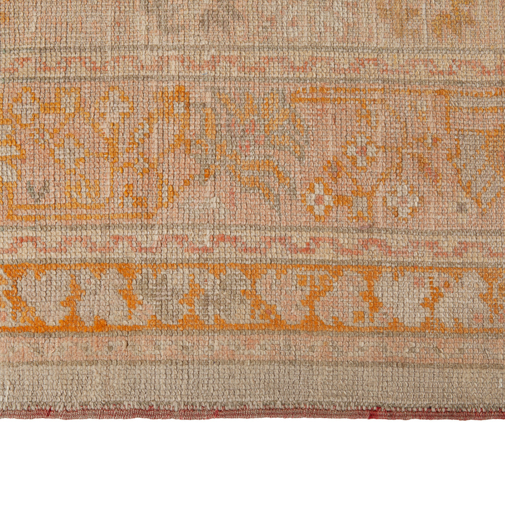 Beige Vintage Traditional Wool Oushak Rug - 8'2" x 11'7"