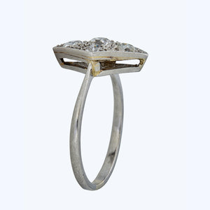 Platinum French Art Deco Diamond Ring 1 - hover