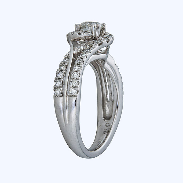 14Kw Contemporary Engagement Diamond Ring