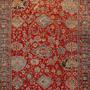 Red Vintage Traditional Wool Rug - 9'10" x 14'10"