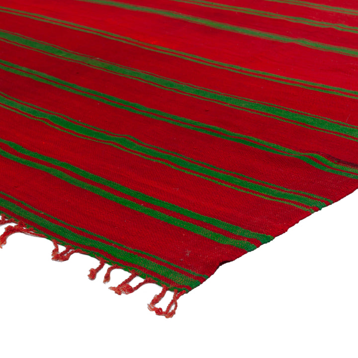Red Flatweave Wool Rug - 5'6" x 12'11"