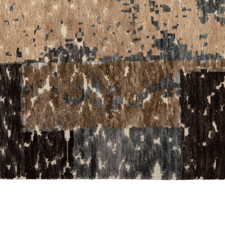 Close-up of abstract fabric design with horizontal bands in colors