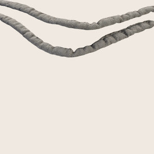 Three folded gray towels in ascending order of size. - hover