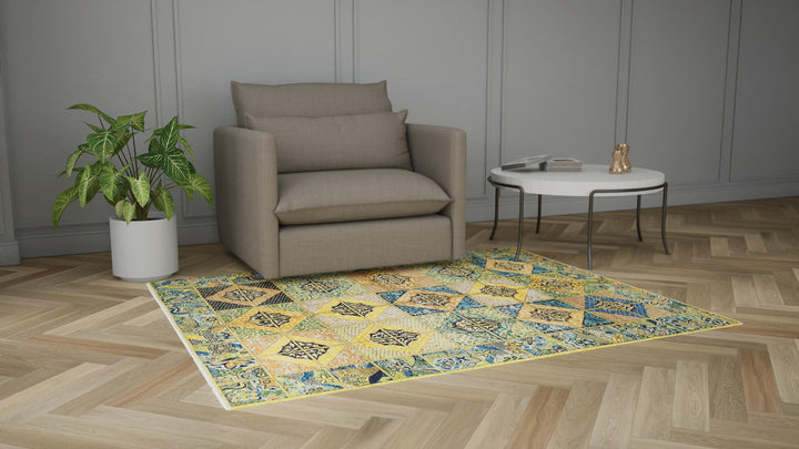Green Transitional Wool Rug - 5'8" x 7'10"