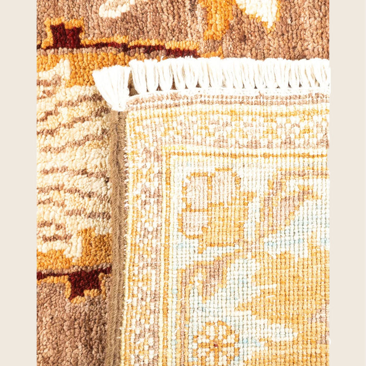 Brown Traditional Wool Rug - 6'3" x 8'10"