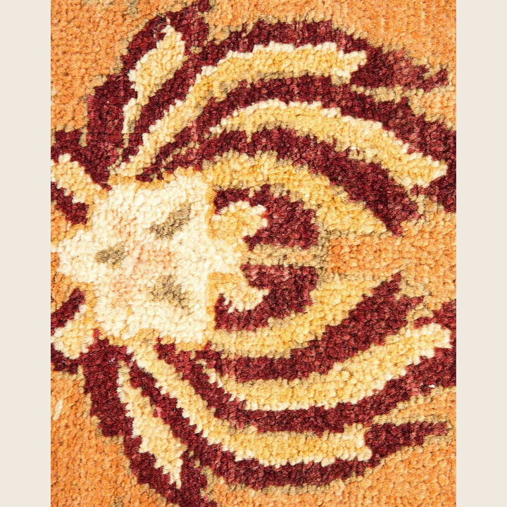 Orange Traditional Wool Rug - 6'2" x 9'5"