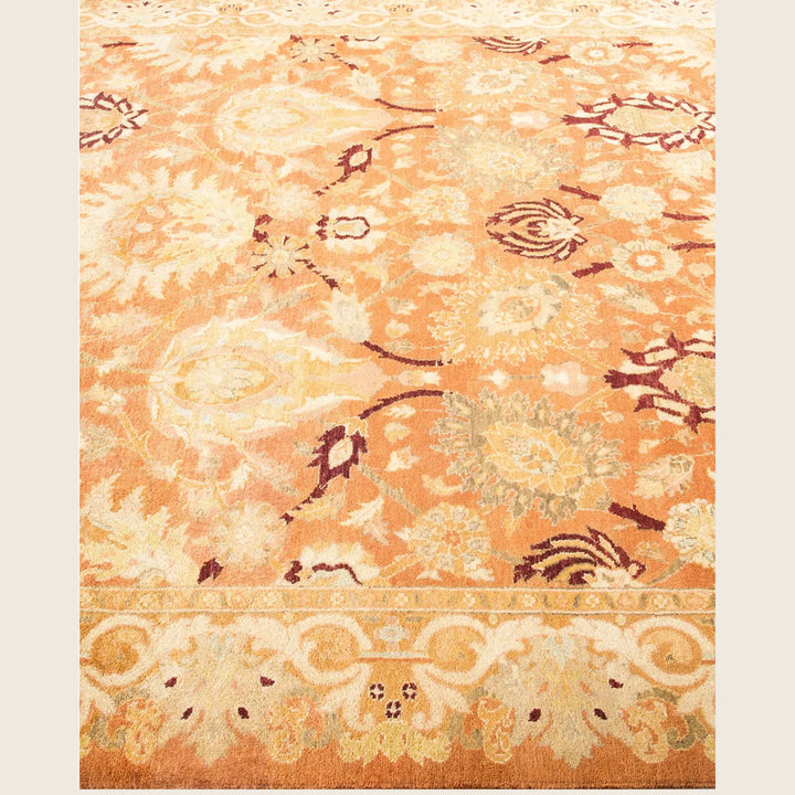 Orange Traditional Wool Rug - 6'2" x 9'5"