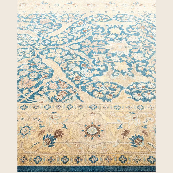 Blue Traditional Wool Rug - 6'2" x 8'10"