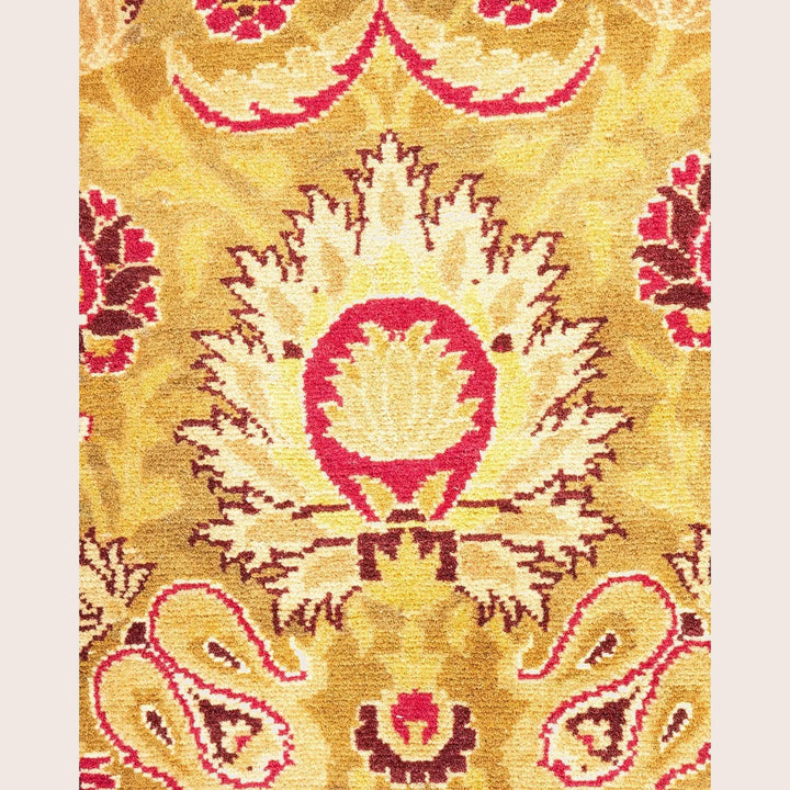 Detailed section of a traditional patterned textile with intricate design