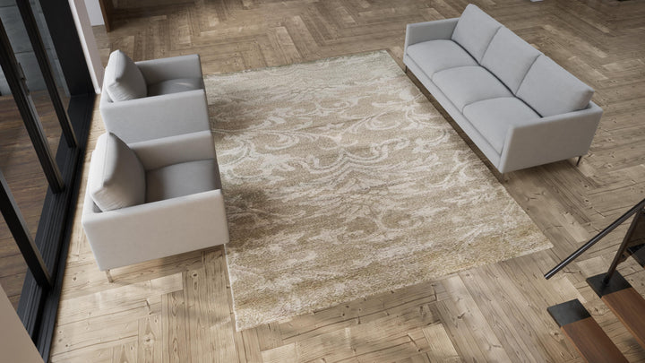 Gold Essentials Contemporary Bamboo Wool Blend Rug