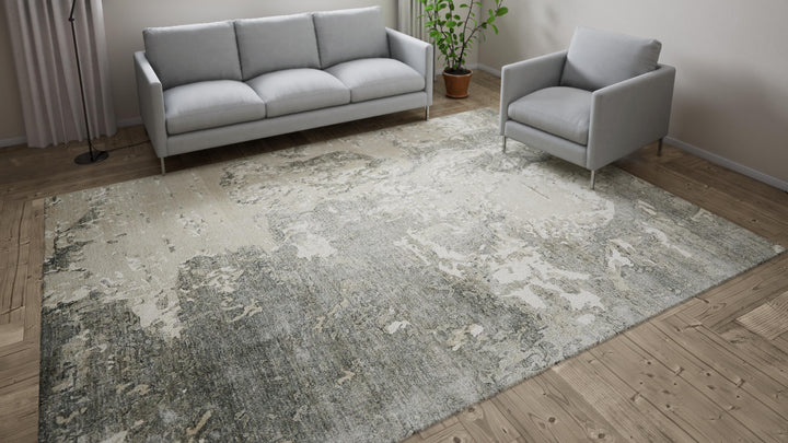 Beige Essentials Abstract Modern Wool Blend Rug