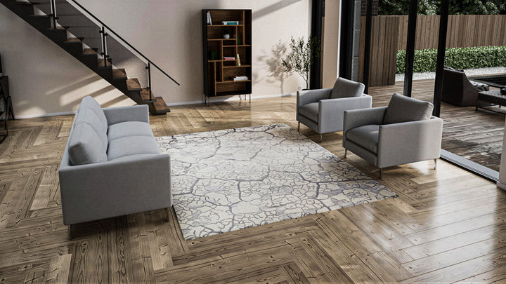 Sapphire Essentials Damask Contemporary Bamboo Rug