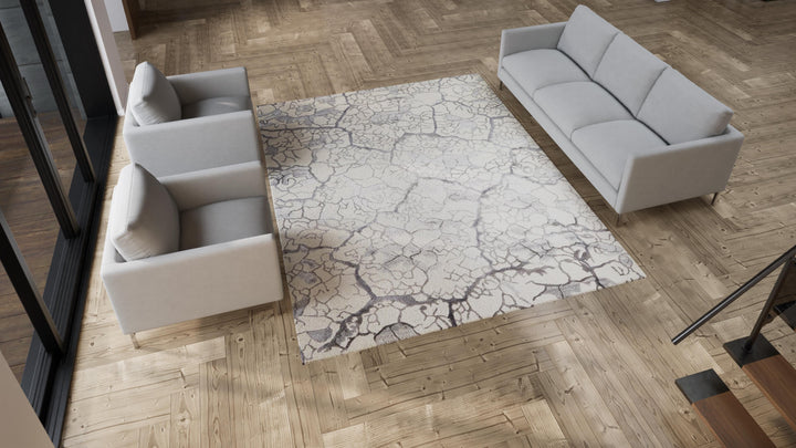 Sapphire Essentials Damask Contemporary Bamboo Rug