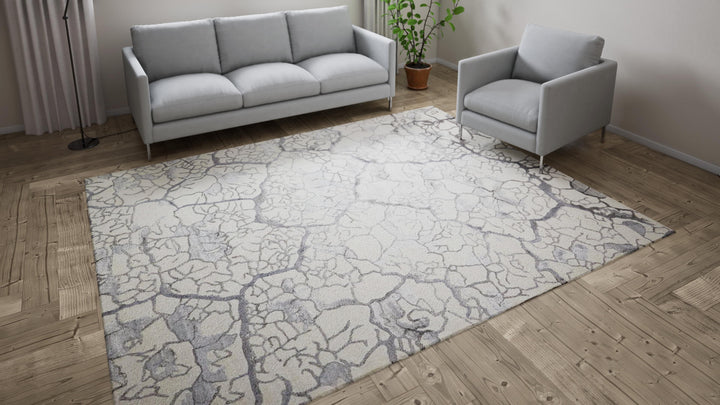 Sapphire Essentials Damask Contemporary Bamboo Rug