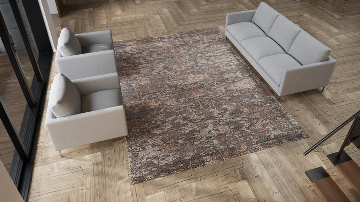 Ash Essentials Brown Modern Cotton Blend Rug