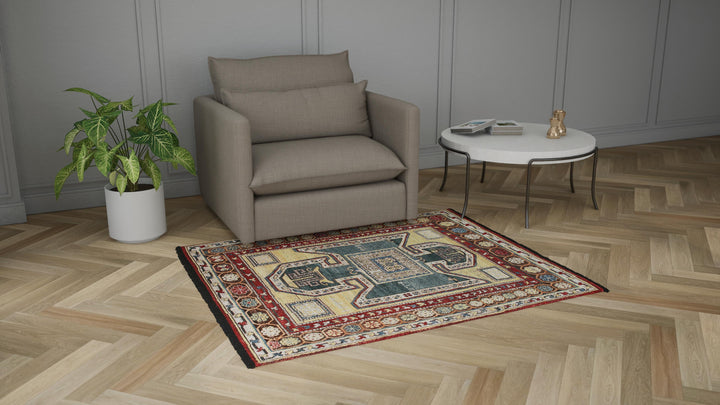 Multicolored Traditional Wool Rug - 5'4" x 6'6"