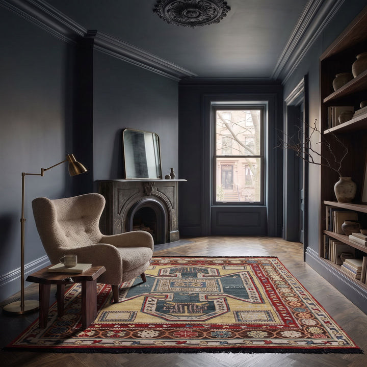 Multicolored Traditional Wool Rug - 5'4" x 6'6"