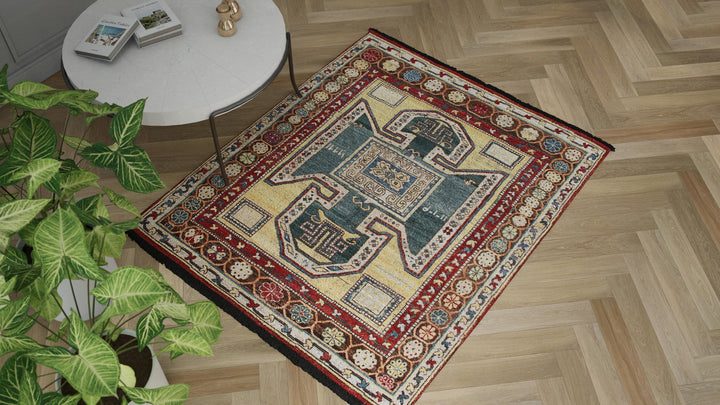 Multicolored Traditional Wool Rug - 5'4" x 6'6"