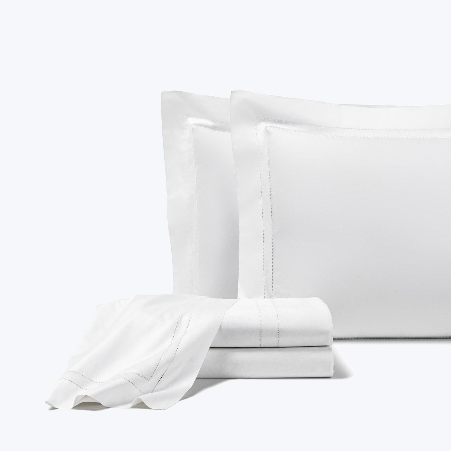 Doppio Ajour Sheet Set White-Sheet Set-Queen