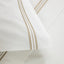 Triplo Bourdon Sheet Set White + Beige Pillowcase / King