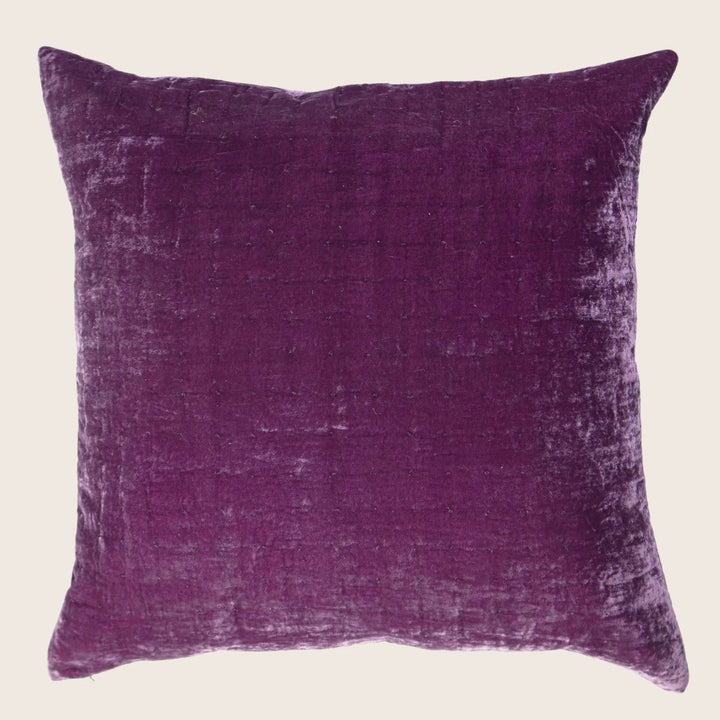 Luminous Quilted Velvet Euro Pillow, Orchid