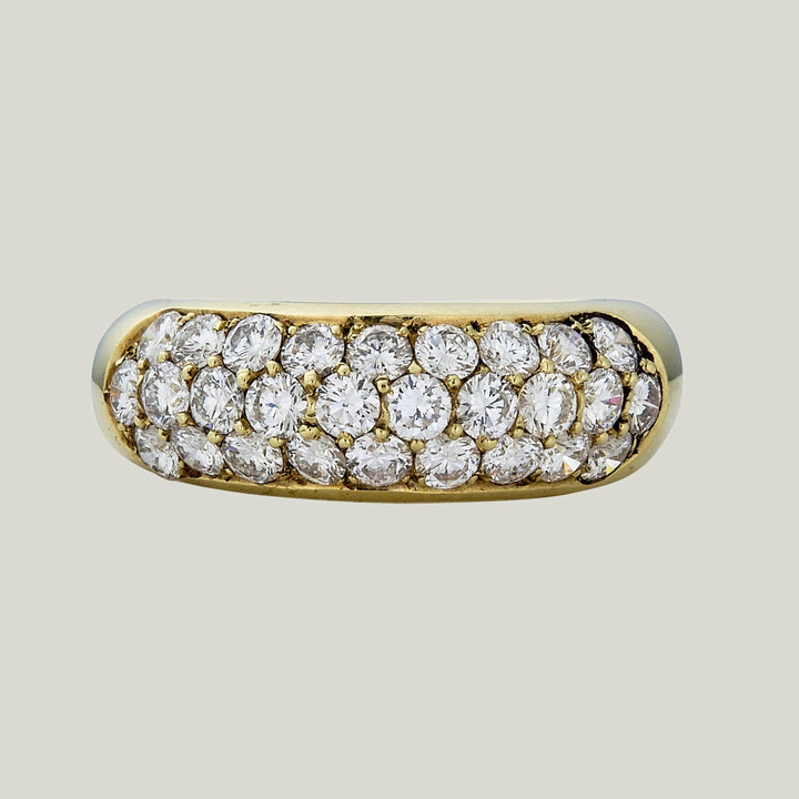 Vintage 18K Yellow Gold Diamond Dome Ring