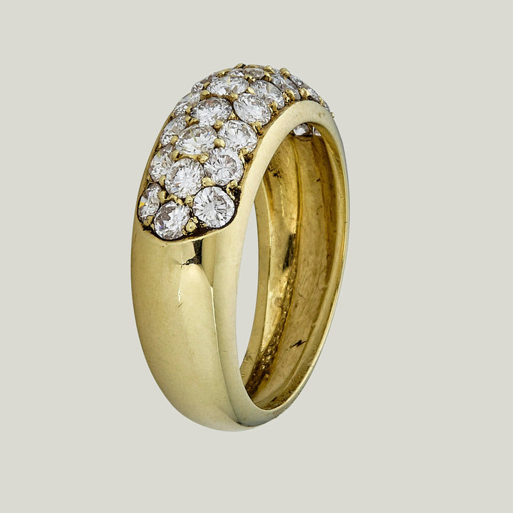 Vintage 18K Yellow Gold Diamond Dome Ring