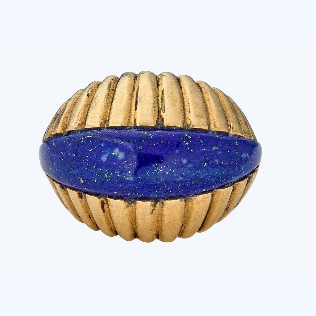 Vintage 18K Yellow Gold Lapis Lazuli Ring