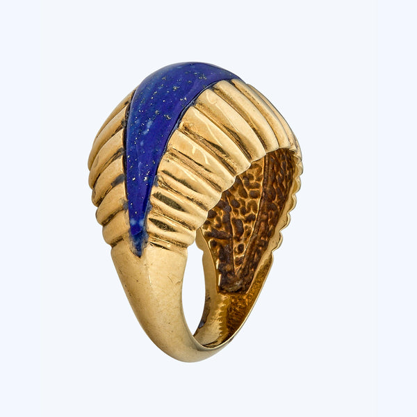 Vintage 18K Yellow Gold Lapis Lazuli Ring