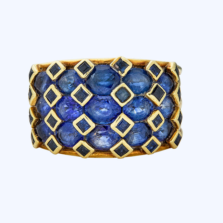 Vintage 18K Yellow Gold Sapphire Ring