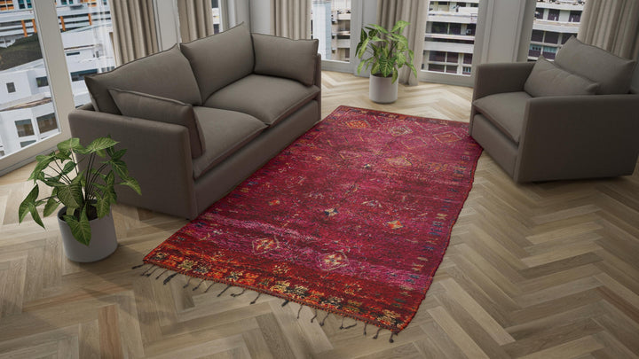 Multi Vintage Moroccan Wool Rug - 6' x 12'
