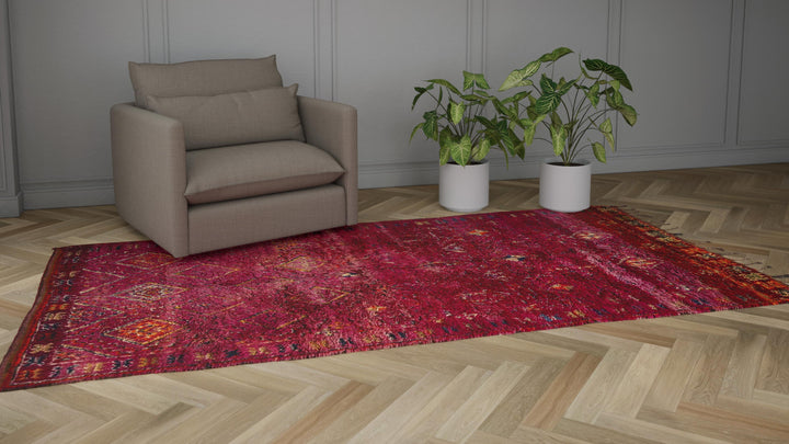 Multi Vintage Moroccan Wool Rug - 6' x 12'