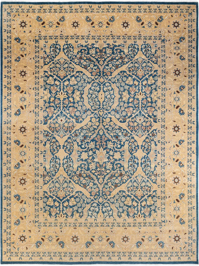 Blue Traditional Wool Rug - 9' x 11'10