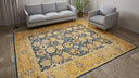 Blue Traditional Wool Rug - 9'1" x 10'6"