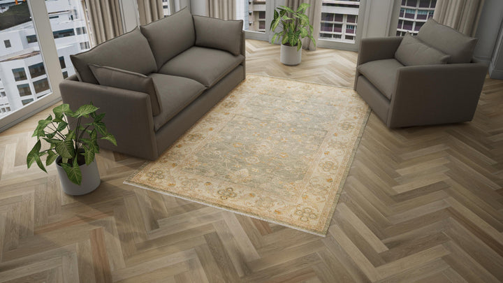 Blue Traditional Wool Rug - 6'3" x 9'9"