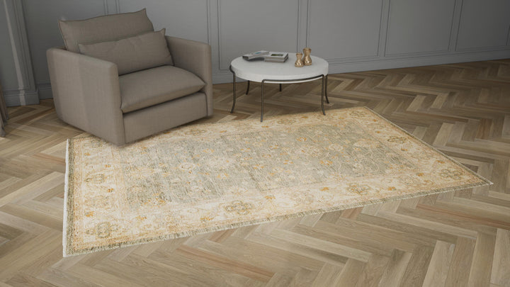 Blue Traditional Wool Rug - 6'3" x 9'9"