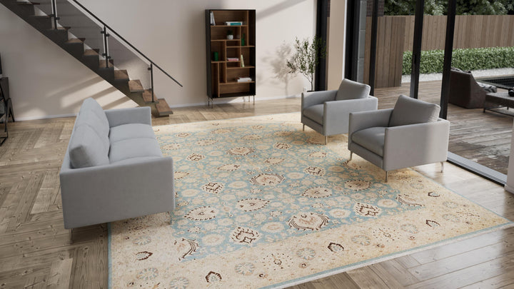 Blue Traditional Wool Rug - 12'2" x 15'10"