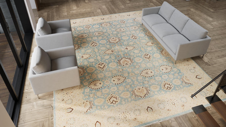 Blue Traditional Wool Rug - 12'2" x 15'10"