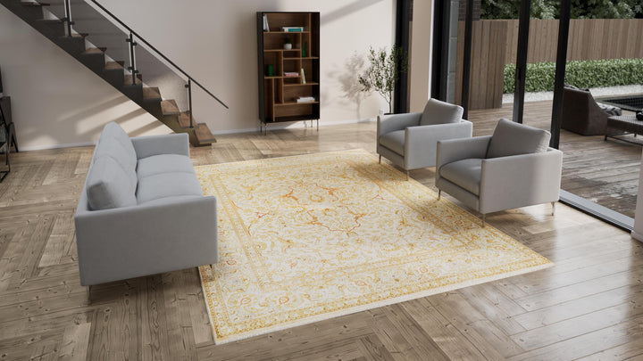 Ivory Transitional Wool Rug - 9'1" x 12'3"